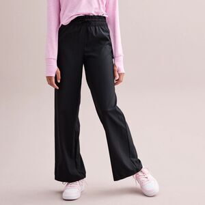 Girls Tek Gear Sweatpants Black Size L 10/12 High Rise Wide Leg Ruffle Waistband